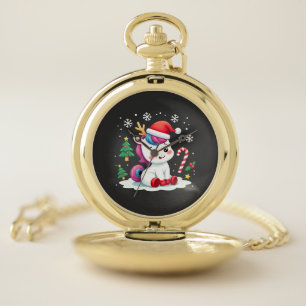 Christmas Unicorn Cute Magical Xmas Toddler Girls  Pocket Watch