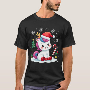 Christmas Unicorn Cute Magical Xmas Toddler Girls  T-Shirt