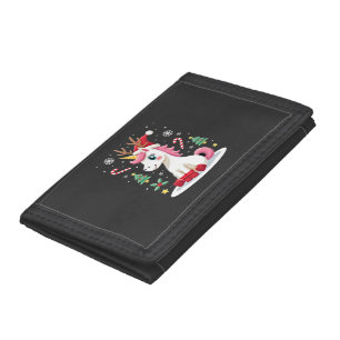 Christmas Unicorn Cute Magical Xmas Toddler Girls Tri-fold Wallet