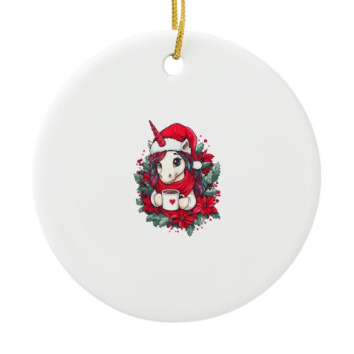 Christmas Unicorn Decor Girls Boys Kids Christmas  Ceramic Ornament