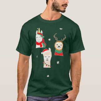 Christmas Unicorn Deer Lama T-Shirt