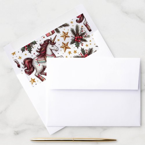 Christmas Unicorn Envelope Liner