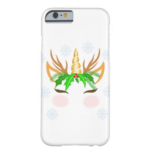 Christmas Unicorn Face Barely There iPhone 6 Case