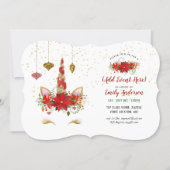 Christmas Unicorn Face Invitations ANY EVENT (Front)