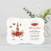 Christmas Unicorn Face Invitations ANY EVENT (Standing Front)