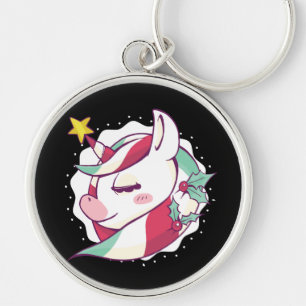 Christmas Unicorn Gift For Fantasy Pony Lover Keychain