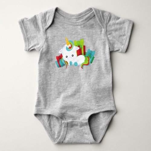 Christmas Unicorn Gifts Presents Xmas New Year Baby Bodysuit