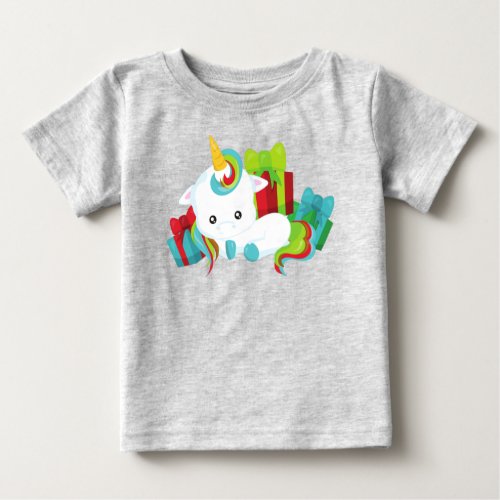 Christmas Unicorn Gifts Presents Xmas New Year Baby T_Shirt