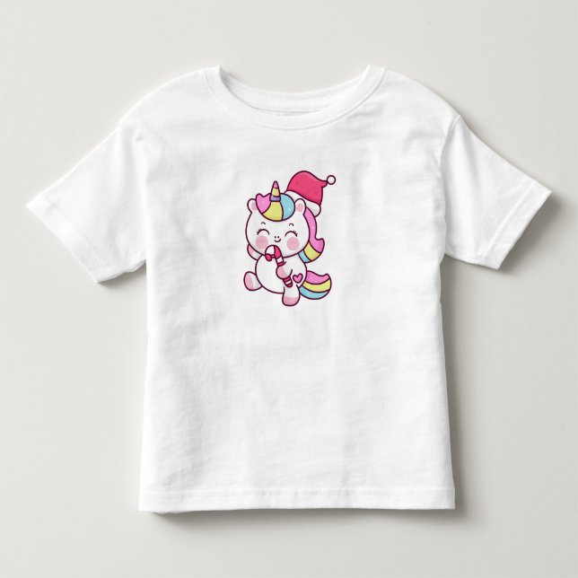 Christmas Unicorn Girl  Toddler T-shirt (Front)