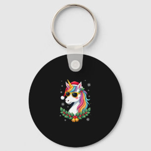 Christmas Unicorn Girls Boys Xmas Santa Cute Kids Keychain