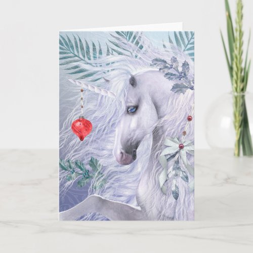Christmas Unicorn Greeting Card Blank Inside