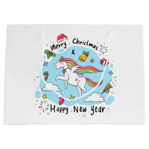 Christmas Unicorn Large Gift Bag