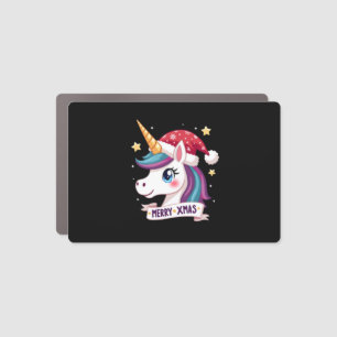 Christmas Unicorn Long Sleeve T-Shirt (1) Car Magnet