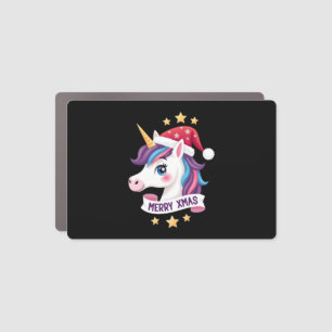Christmas Unicorn Long Sleeve T-Shirt (2) Car Magnet
