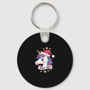 Christmas Unicorn Long Sleeve T-Shirt (2) Keychain