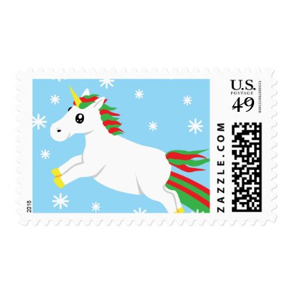 Christmas Unicorn Mail Christmas Stamp
