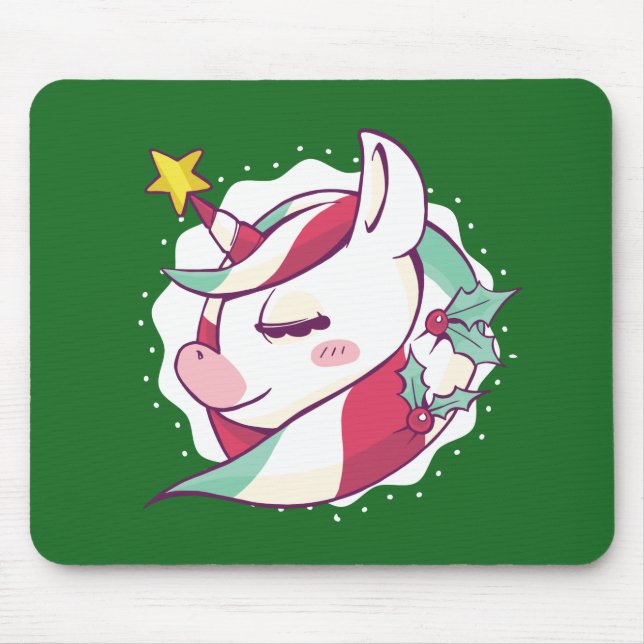 Christmas Unicorn Mouse Pad (Front)