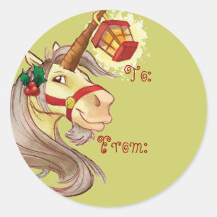 Christmas Unicorn Name Tags