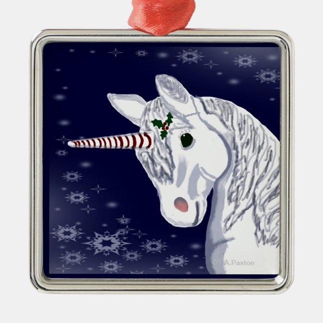 Christmas Unicorn Ornament (Front)