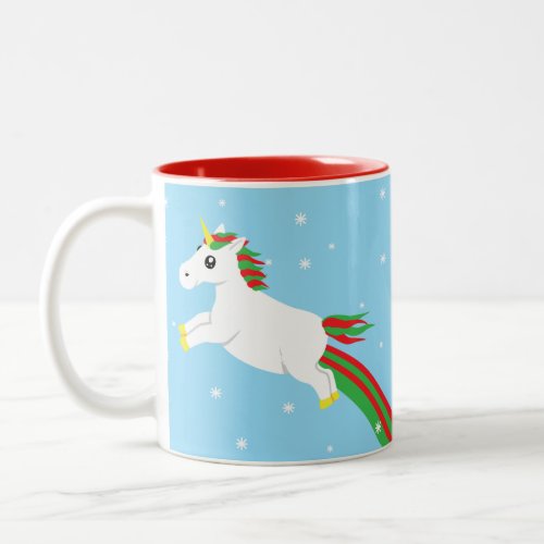 Christmas Unicorn Path Leads To Name _ Holiday Mug