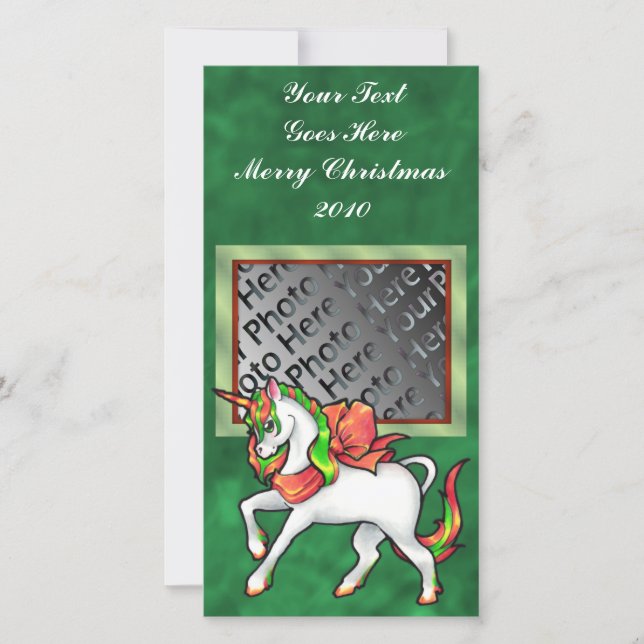 Christmas Unicorn Photo Card (Front)