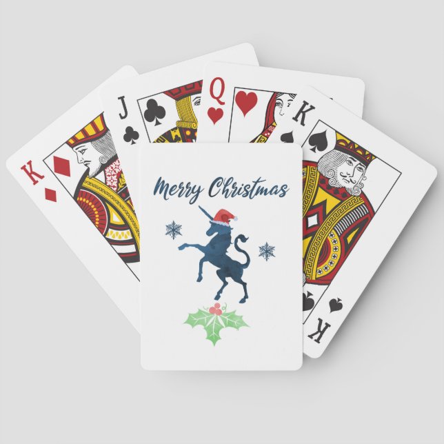 Christmas Unicorn Poker Cards (Back)