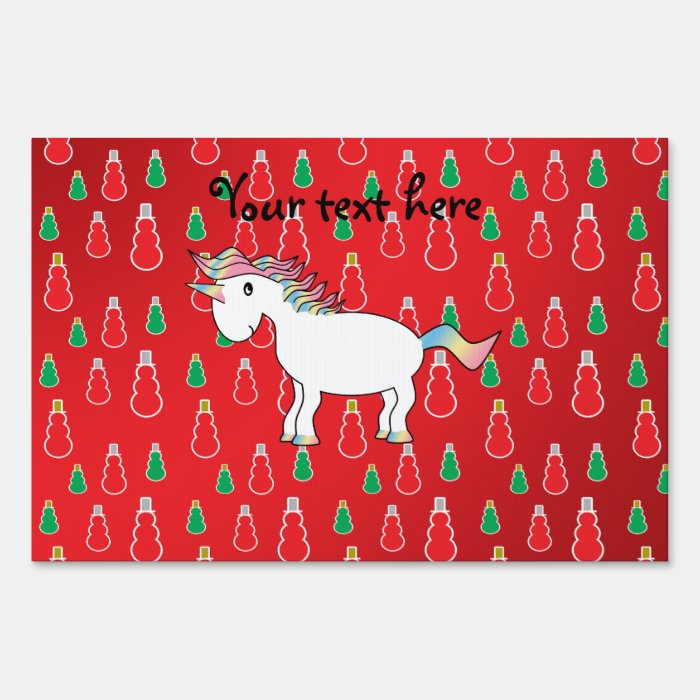 Christmas unicorn red snowman pattern lawn signs