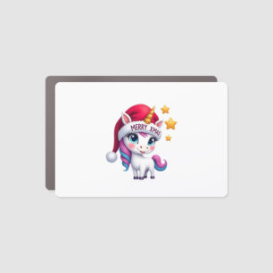 Christmas Unicorn T-Shirt (3) Car Magnet