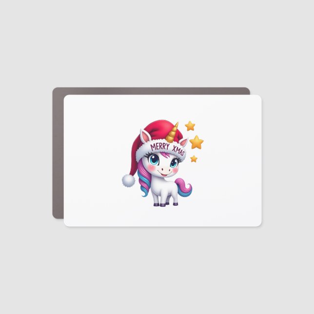 Christmas Unicorn T-Shirt (3) Car Magnet (Front)