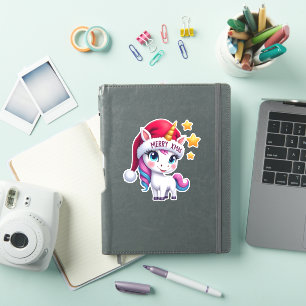 Christmas Unicorn T-Shirt (3) Sticker