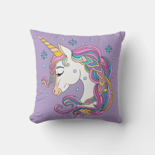 Christmas unicorn throw pillow