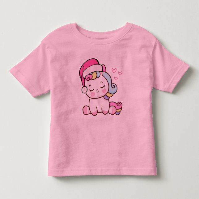 Christmas Unicorn Toddler T-shirt (Front)