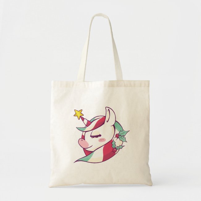 Christmas Unicorn Tote Bag