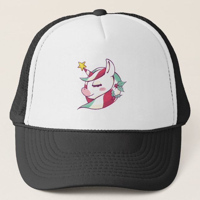 Christmas Unicorn Trucker Hat (Front)