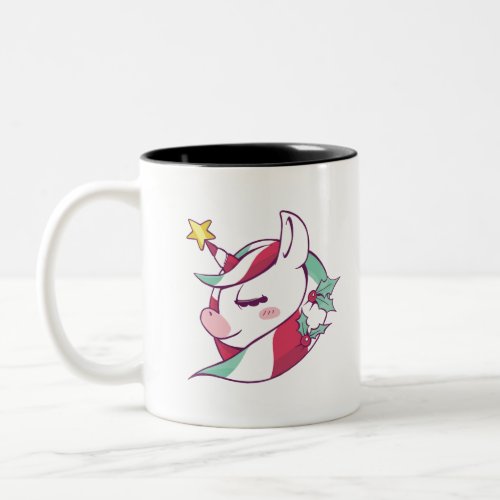 Christmas Unicorn Two_Tone Coffee Mug