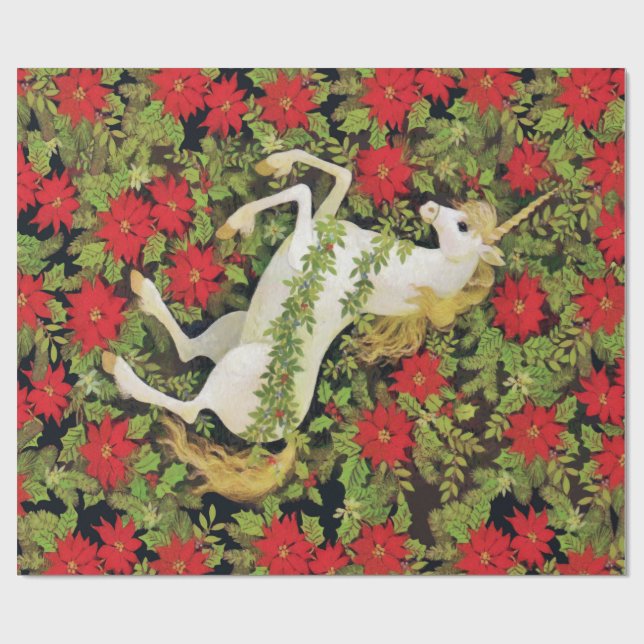 Christmas Unicorn Wrapping Paper (Flat)