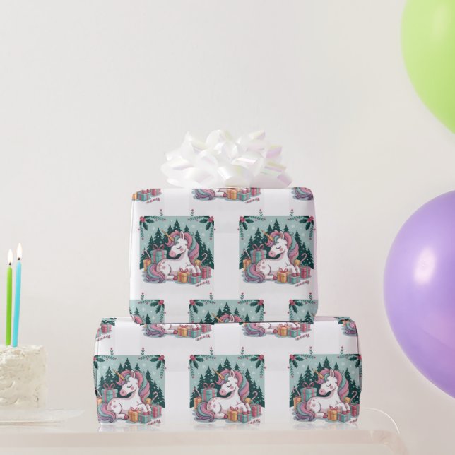 Christmas Unicorn Wrapping Paper (Party Gifts)