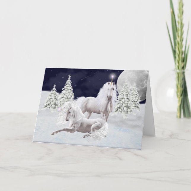 Christmas Unicorns Holiday Card (Front)