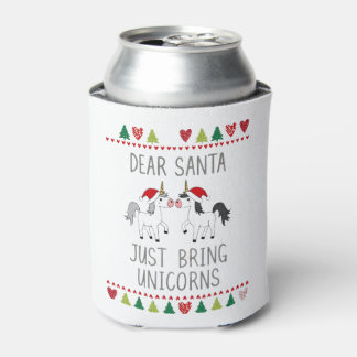 Christmas Unicorns Ugly Xmas Sweater Unicorn Lover Can Cooler