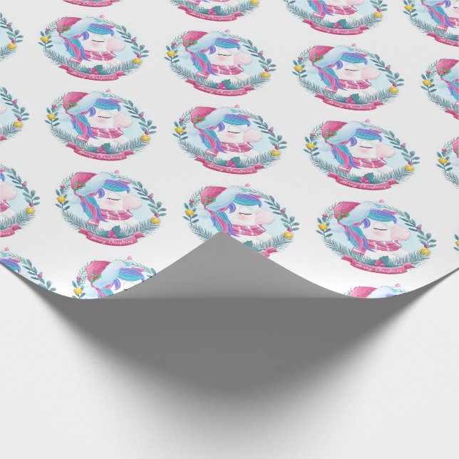 Christmas Unicorns Wrapping Paper (Corner)