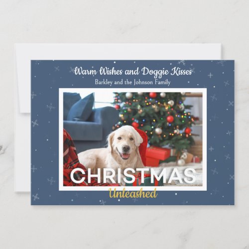 Christmas Unleashed Personalized Pet Photo Holiday Card
