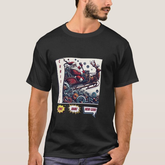 Christmas Upgrade: Pow! Bam! New Gear! T-Shirt (Front)