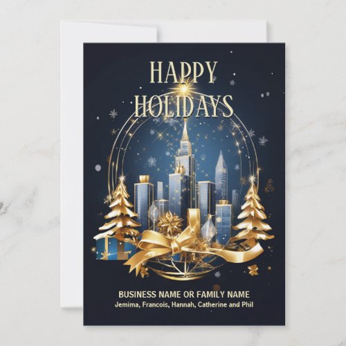 Christmas urban skyline business christmas logo holiday card