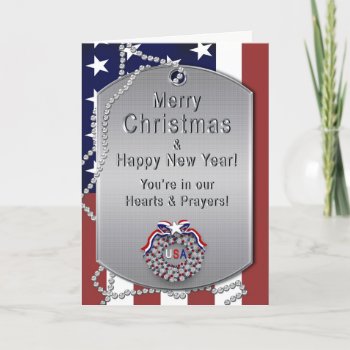 Christmas - Usa Military - Dog Tags/wreath Holiday Card by TrudyWilkerson at Zazzle