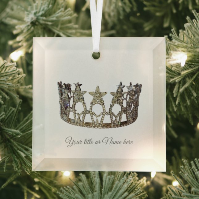Christmas USA Pageant Like Crown Glass Glass Ornament (Insitu)