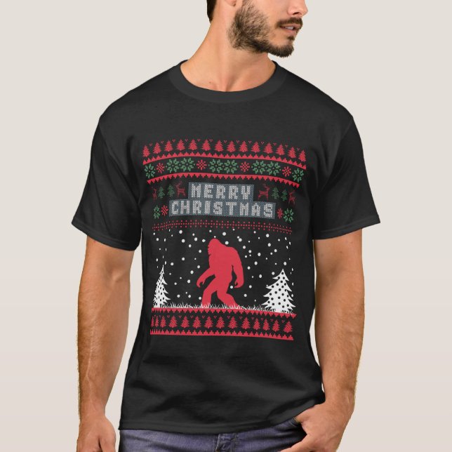 Christmas vacation Bigfoot funny ugly sweater  (Front)