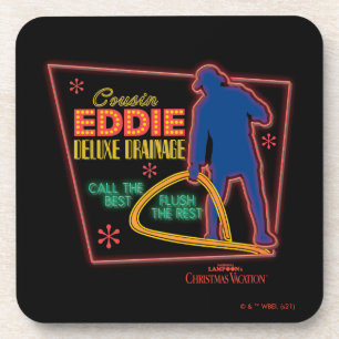 Christmas Vacation Cousin Eddie Neon Sign Beverage Coaster
