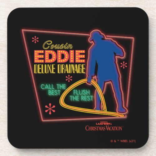 Christmas Vacation  Cousin Eddie Neon Sign Beverage Coaster