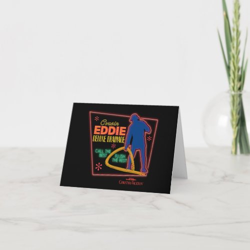 Christmas Vacation  Cousin Eddie Neon Sign Note Card