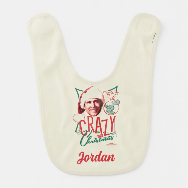 Christmas Vacation Crazy About Christmas Baby Bib (Front)